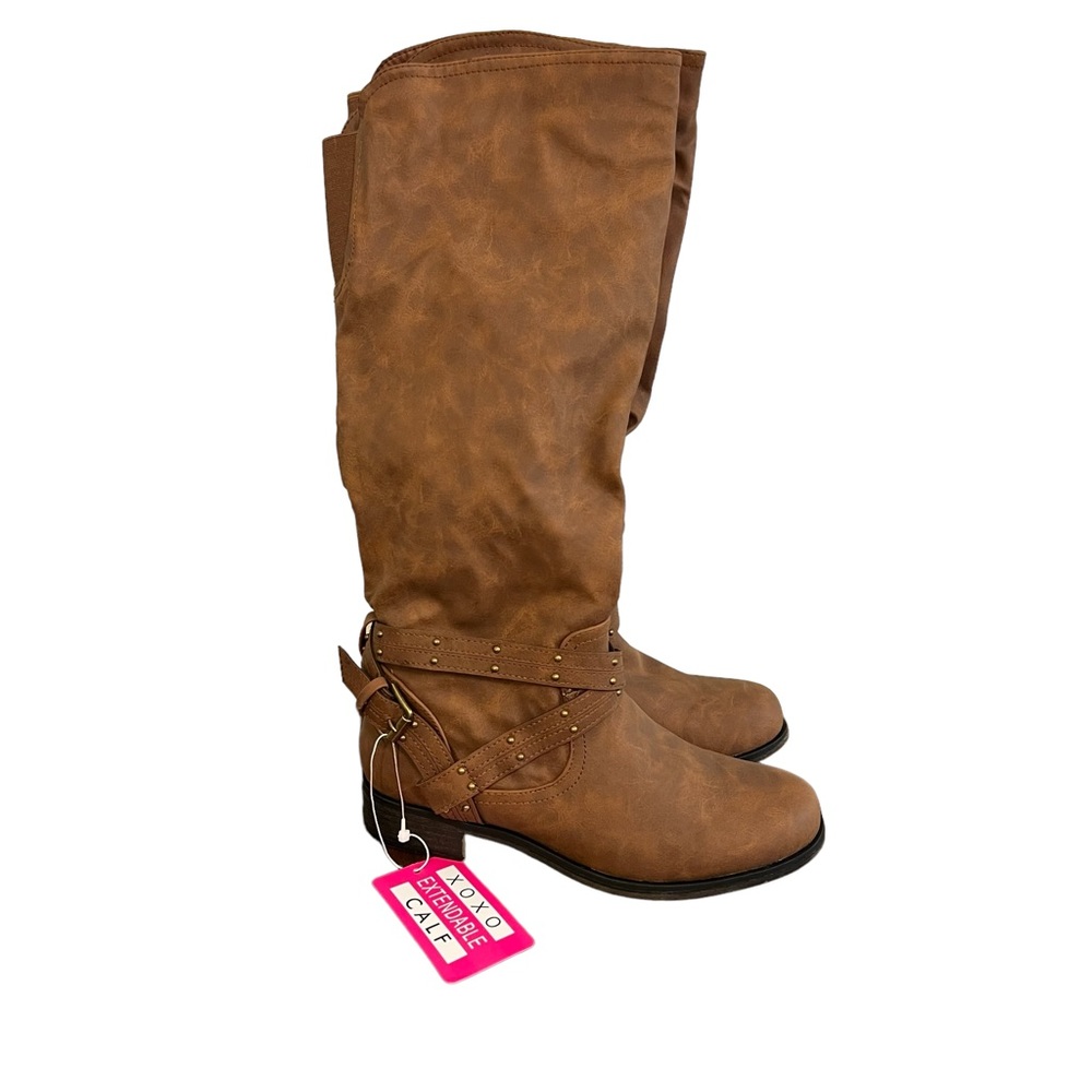 XOXO Myles Brown Wide Calf Tall Boots